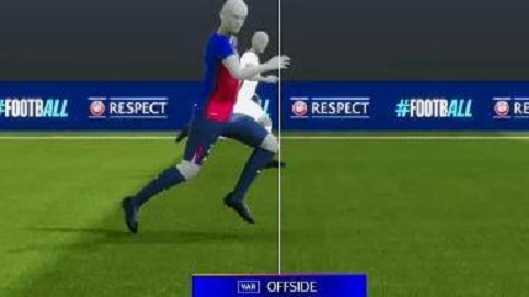 Inter Milan's Henrikh Mkhitaryan (in white) was ruled offside by a toe in last week's Champions League semi-final first leg against Barcelona