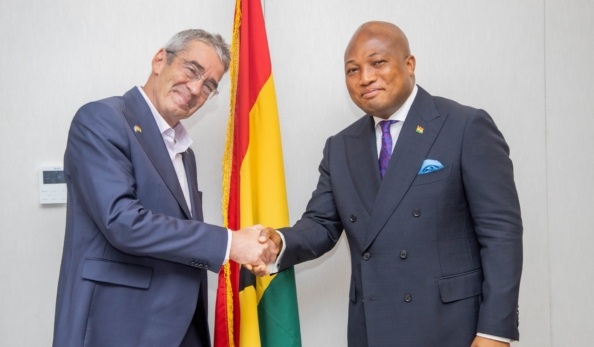 Israeli Ambassador to Ghana, H.E. Roey Gilad (left) and Ghana's Foreign Minister, Samuel Okudzeto Ablakwa (right)