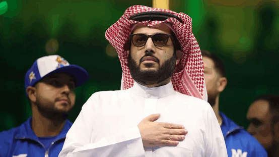 Turki Alalshikh (centre) is chairman of Saudi Arabia's general entertainment authority