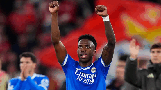 Vinicius was booked for his celebration after scoring a world-class goal