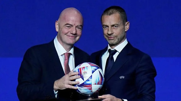 Gianni Infantino (left) and Aleksander Ceferin (right) worked together at Uefa