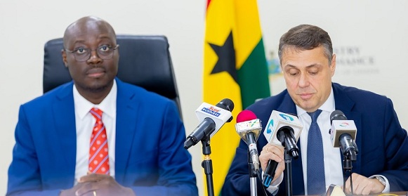 Dr Cassiel Ato Forson – Minister of Finance with Ruben Atoyan – IMF Mission Chief for Ghana.