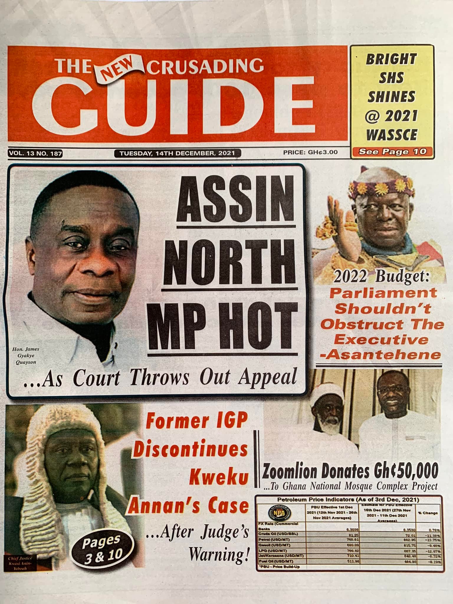 Newspaper Headlines Tuesday December 14 21 Prime News Ghana