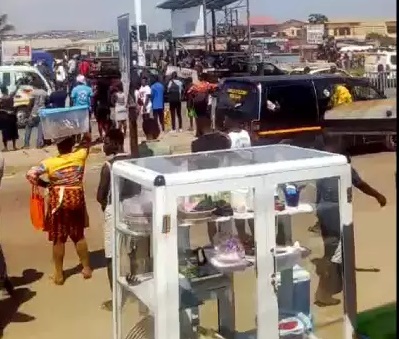 Video: Heavy Police And Military Presence At Awoshie After Residents Blocked Road 2 Video: Heavy Police And Military Presence At Awoshie After Residents Blocked Road