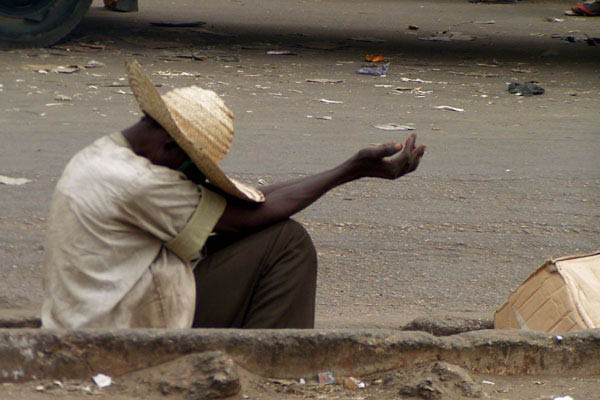 A street beggar in Ghana