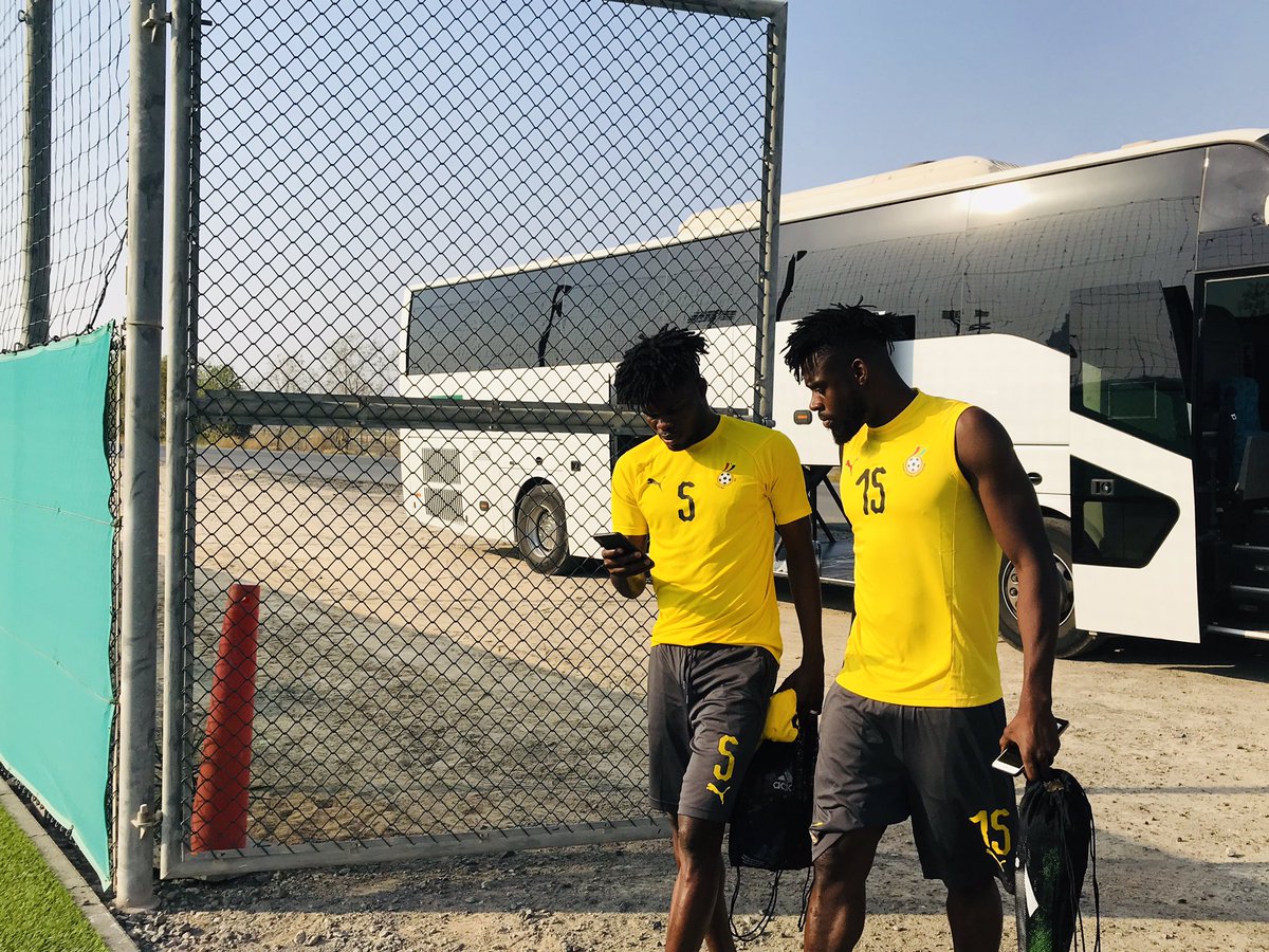 Thomas Partey and Kasim Nuhu (right)