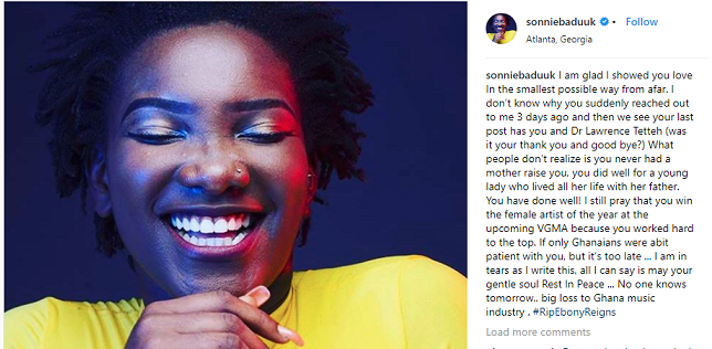 Ebony deserves artist of the year- Sonnie Badu