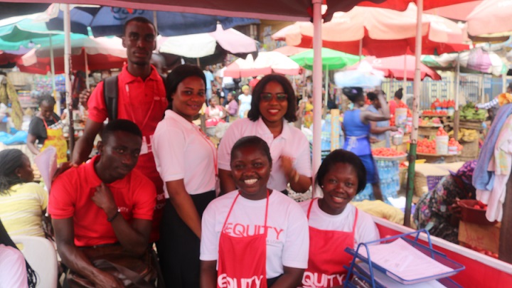 Staff of Equity Savings and Loans at Kaneshie Market