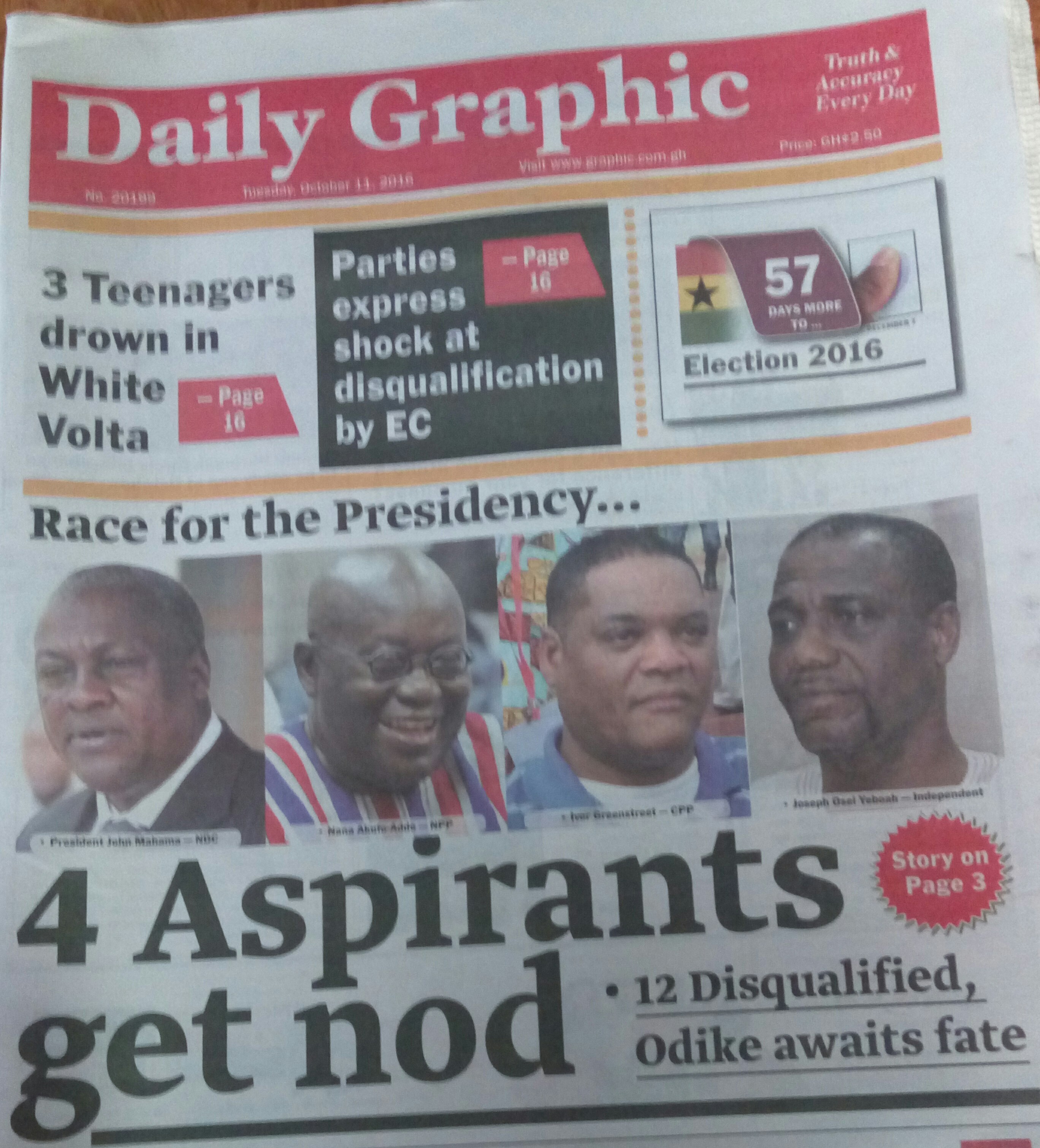 Today Newspaper Front Pages - Prime News Ghana