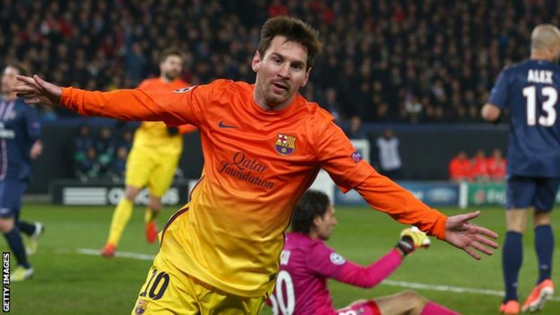 Messi has scored four goals in eight games against Paris St-Germain
