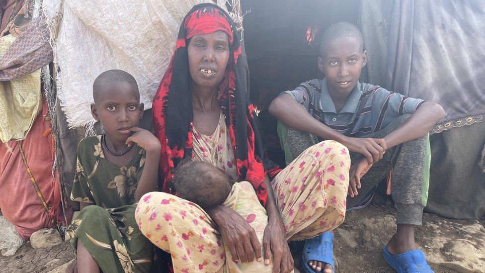 Fatuma (centre) had no time to grieve the death of her son, she told the BBC