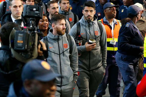 Lionel Messi and Luis Suarez were among some of the Barcelona stars in South Africa