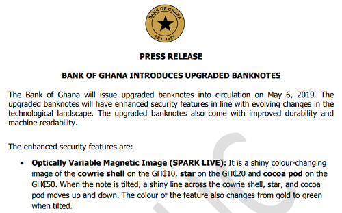 BoG banknotes upgrade