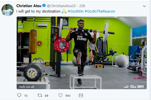 Christian Atsu hit road to recovery