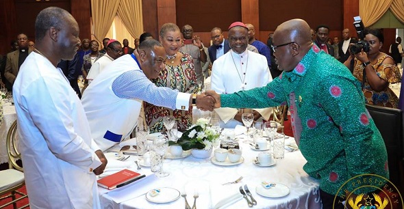 President Akufo Addo and clergy