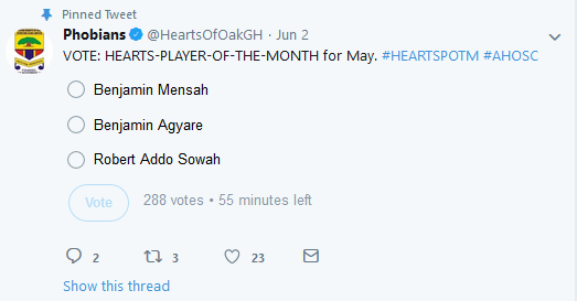 Hearts have nominated three players for Player of the Month