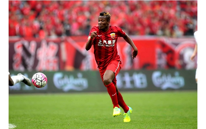Asamoah Gyan became Africa's highest paid footballer at Shanghai SIPG