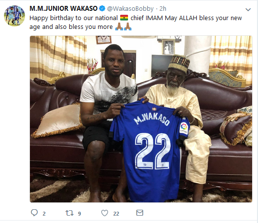 Wakaso wishes Chief Imam a happy birthday