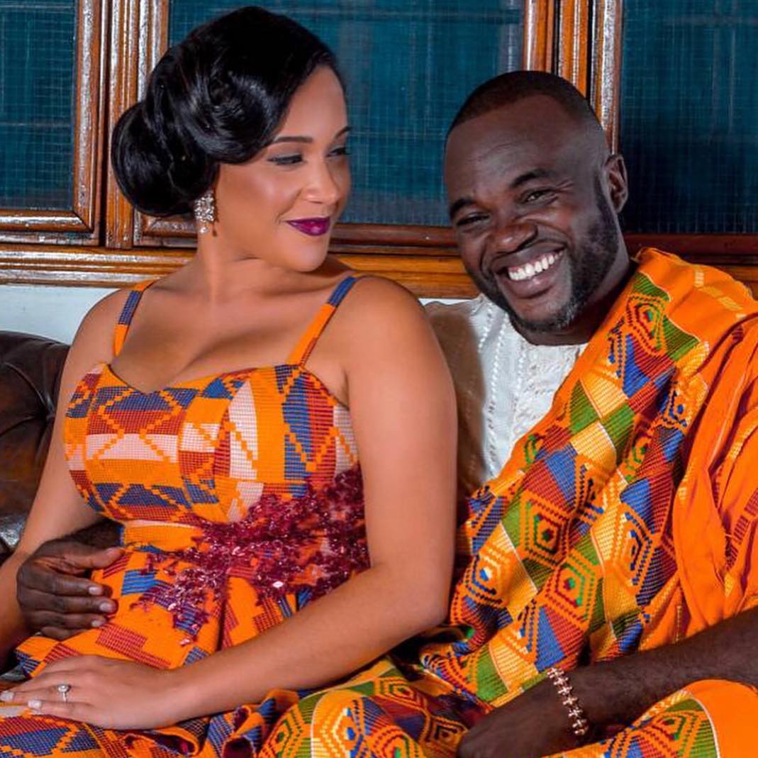 Fredrick Nuamah and his beautiful wife in Kente