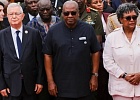 Ghana's President John Dramani Mahama, Barbados' Prime Minister Mia Amor Mottley and other dignitaries attend a wreath-laying event at the Christiansborg Castle, a former slave post, during a high-level consultative conference on the next steps to the landmark United Nations resolution on the trafficking of enslaved Africans, in Accra, Ghana, June 19, 2026