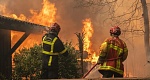 Firefighters battle flames in Lège-Cap-Ferret, south-western France
