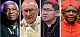 Pope candidates (left to right) Cardinal Peter Kodwo Appiah Turkson, cardinal Pietro Parolin, cardinal Luis Antonio Gokim Tagle, and cardinal Fridolin Ambongo Besungu